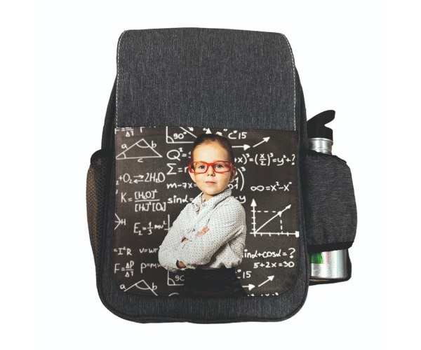 תיק גב בד קטיוני+קלפה לבנה / אפור