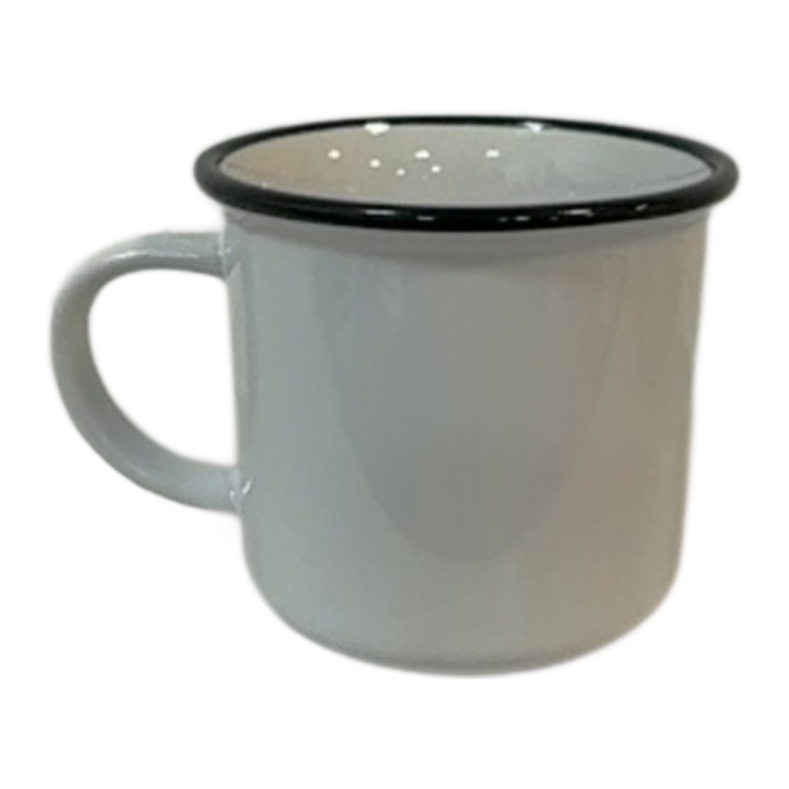 ספל קמפר לבן שפה שחורה 8oz
