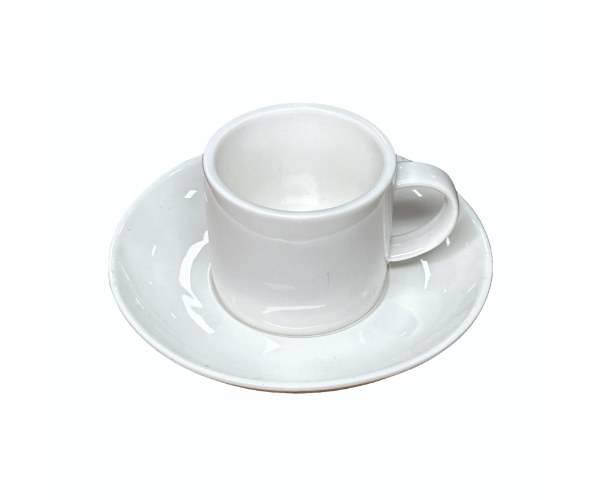 סט ספל וצלוחית קרמיקה 3oz
