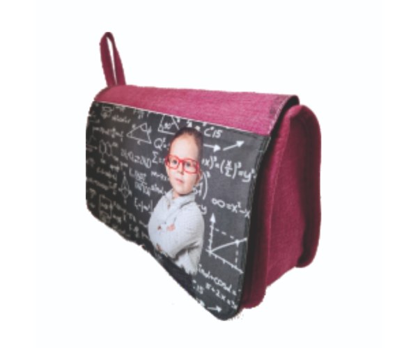 קלמר 3 תאים עם קלפה — ורוד קטיוני