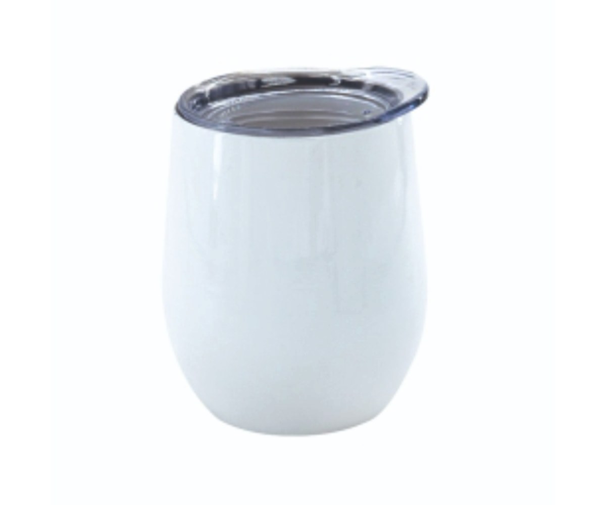 כוס יין נירוסטה 12oz — לבן