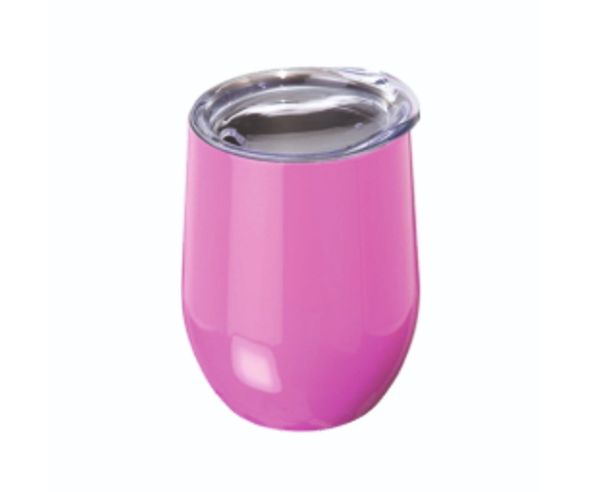 כוס יין נירוסטה 12oz — ורוד
